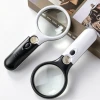 6902AB Handheld magnifying glass with lamp, high-power dual-lens student gift reading magnifying glass Item Picture